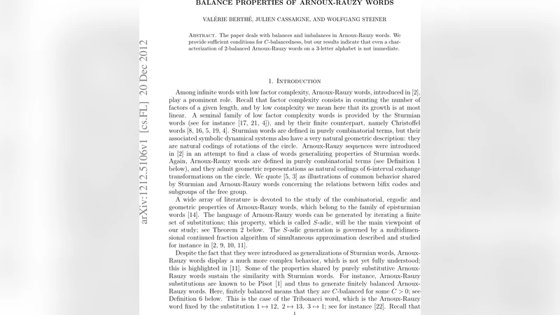 Balance properties of Arnoux-Rauzy words