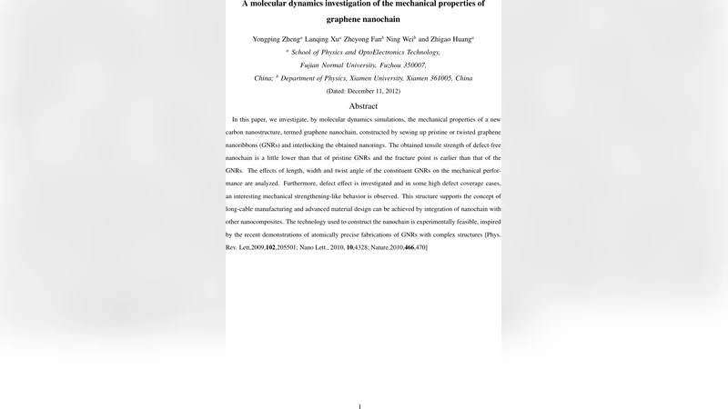 A molecular dynamics investigation of the mechanical properties of   graphene nanochain