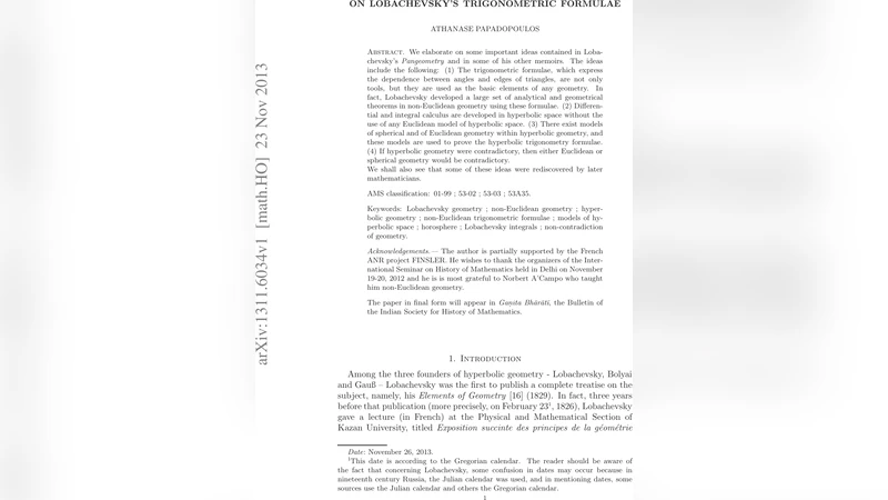 On Lobachevskys trigonometric formulae
