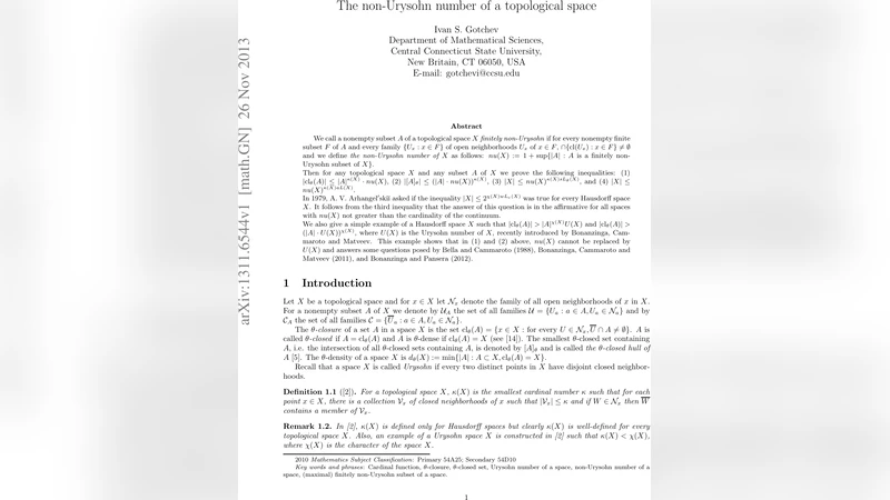 The non-Urysohn number of a topological space