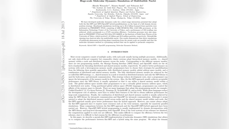 Huge-scale Molecular Dynamics Simulation of Multibubble Nuclei