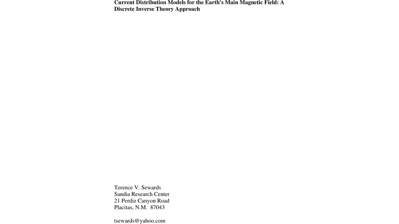 Current Distribution Models for the Earths Main Magnetic Field: A   Discrete Inverse Theory Approach