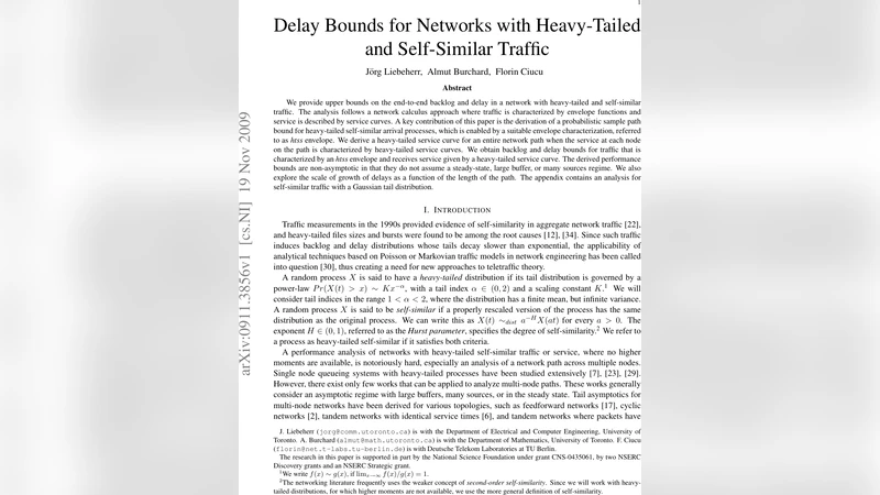 Delay Bounds for Networks with Heavy-Tailed and Self-Similar Traffic