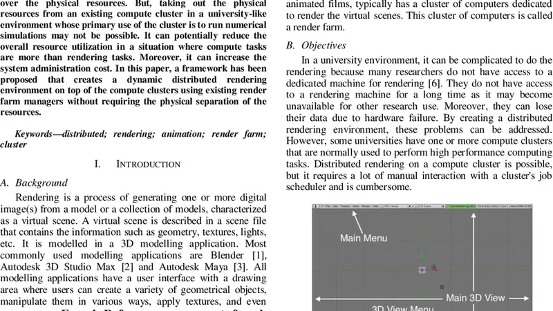 A Framework for Creating a Distributed Rendering Environment on the   Compute Clusters