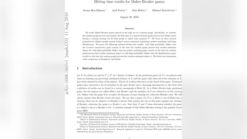 Hitting time results for Maker-Breaker games