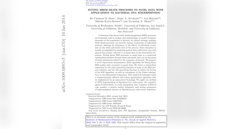 Fitting birth-death processes to panel data with applications to   bacterial DNA fingerprinting