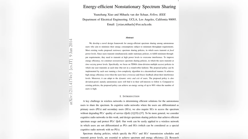 Energy-Efficient Nonstationary Spectrum Sharing