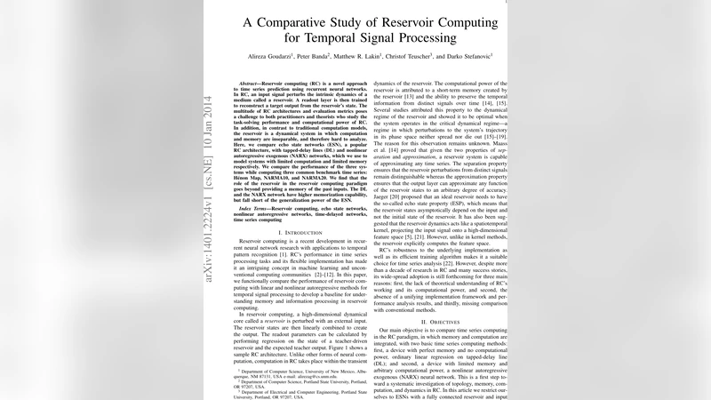 A Comparative Study of Reservoir Computing for Temporal Signal   Processing