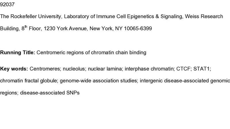 Integrative genomics analysis identifies pericentromeric regions of   human chromosomes affecting patterns of inter-chromosomal interactions