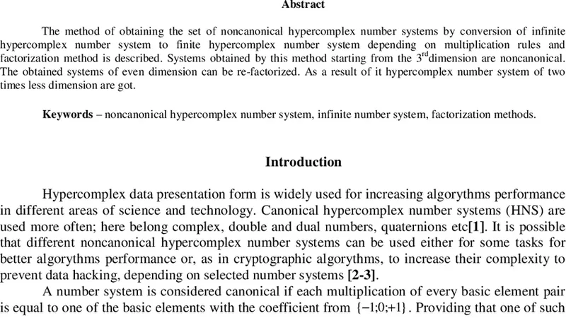 Inifnite hypercomplex number system factorization methods