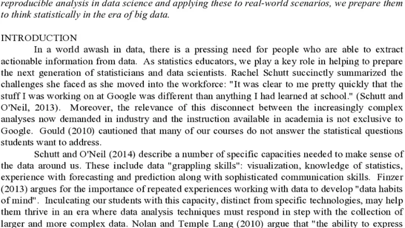 Teaching precursors to data science in introductory and second courses   in statistics
