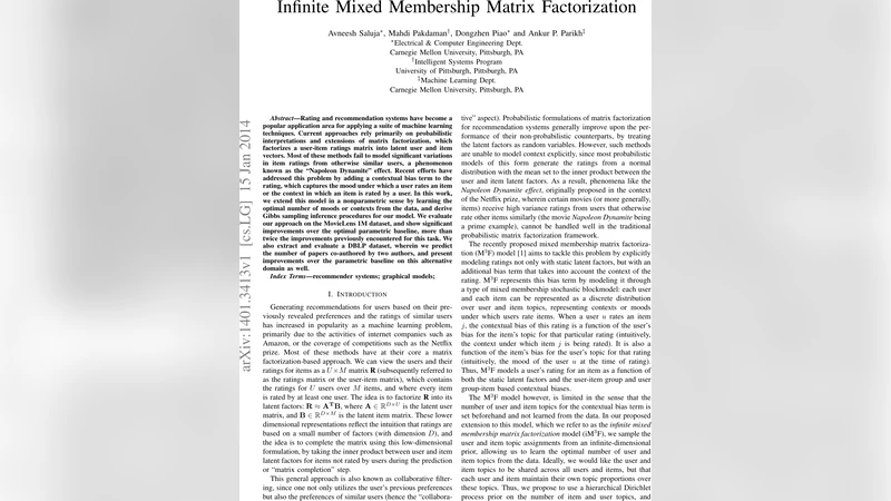 Infinite Mixed Membership Matrix Factorization