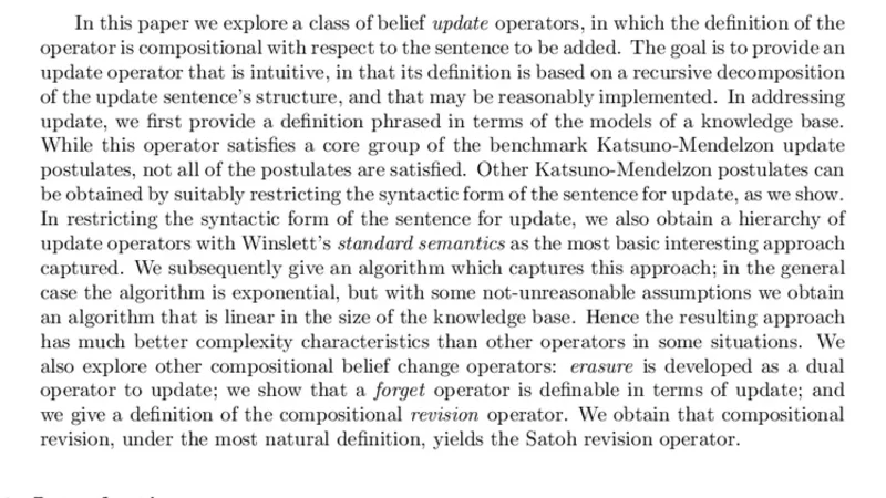 Compositional Belief Update