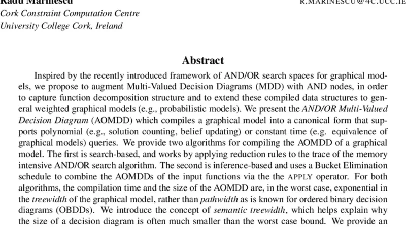 AND/OR Multi-Valued Decision Diagrams (AOMDDs) for Graphical Models