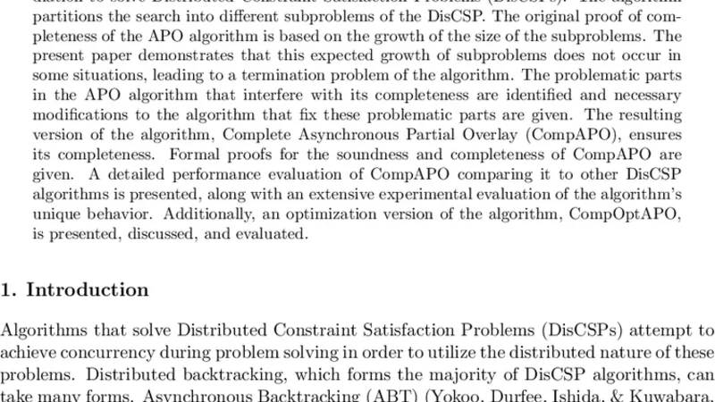 Completeness and Performance Of The APO Algorithm