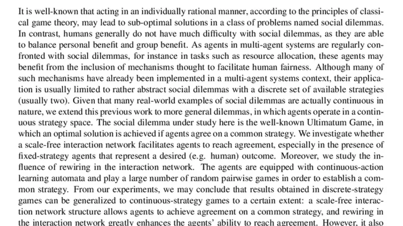 Learning to Reach Agreement in a Continuous Ultimatum Game