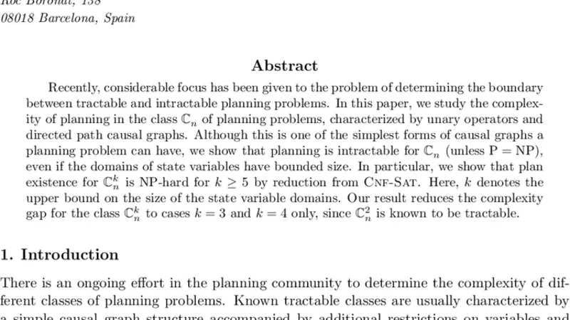 Planning over Chain Causal Graphs for Variables with Domains of Size 5   Is NP-Hard