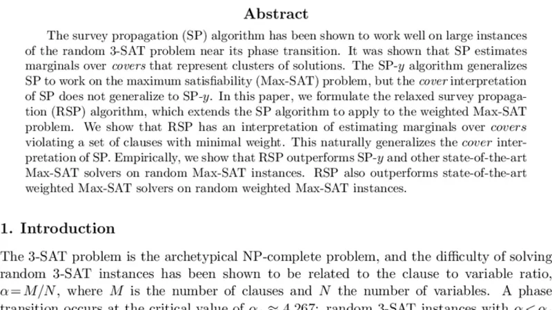 Relaxed Survey Propagation for The Weighted Maximum Satisfiability   Problem