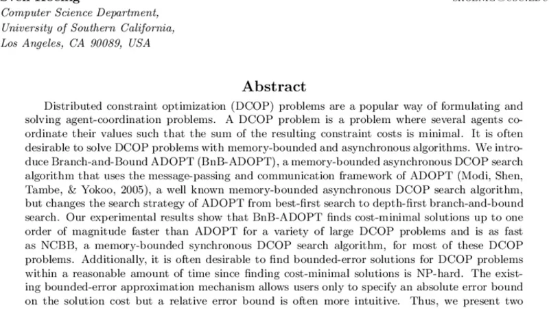 BnB-ADOPT: An Asynchronous Branch-and-Bound DCOP Algorithm