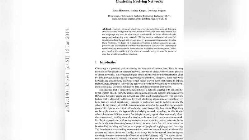 Clustering Evolving Networks