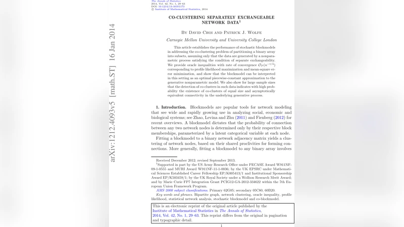 Co-clustering separately exchangeable network data