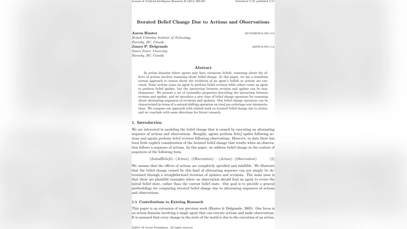 Iterated Belief Change Due to Actions and Observations