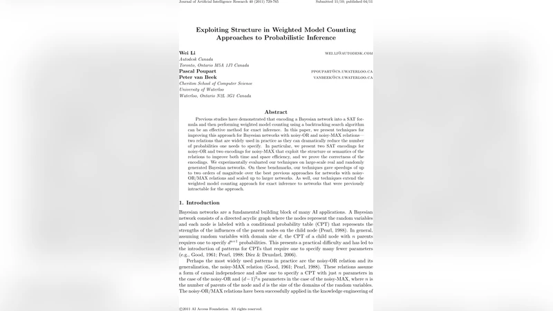 Exploiting Structure in Weighted Model Counting Approaches to   Probabilistic Inference