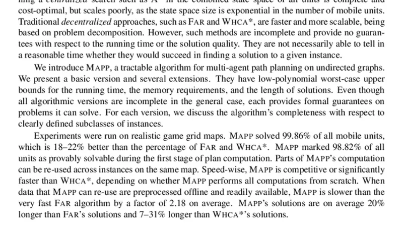 MAPP: a Scalable Multi-Agent Path Planning Algorithm with Tractability   and Completeness Guarantees
