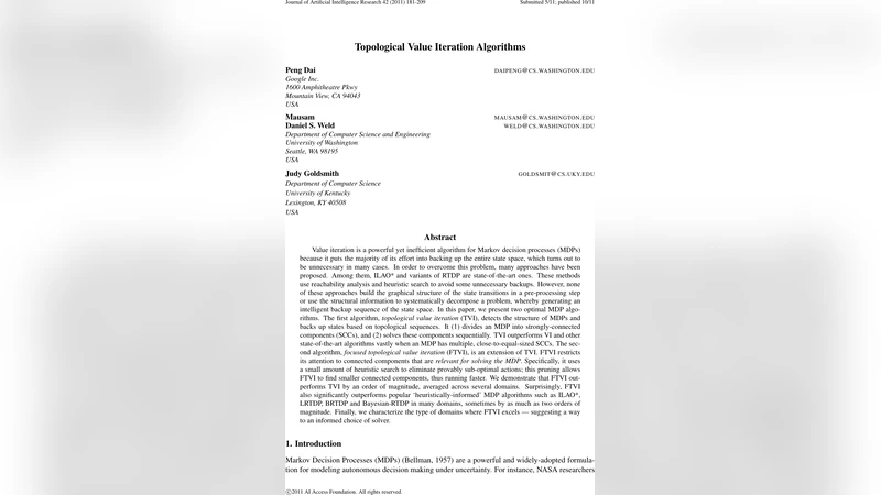 Topological Value Iteration Algorithms