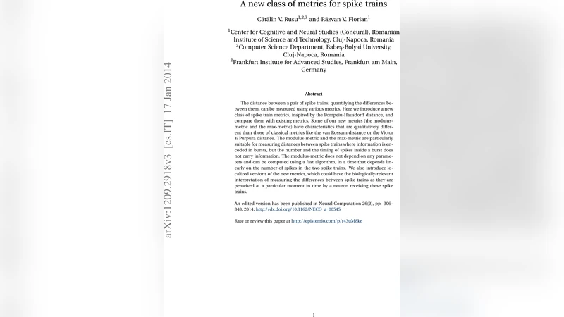 A new class of metrics for spike trains