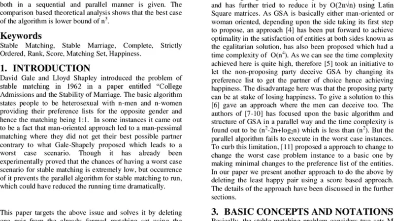Preserving the Basic Property of Stable Matching by Deleting a pair