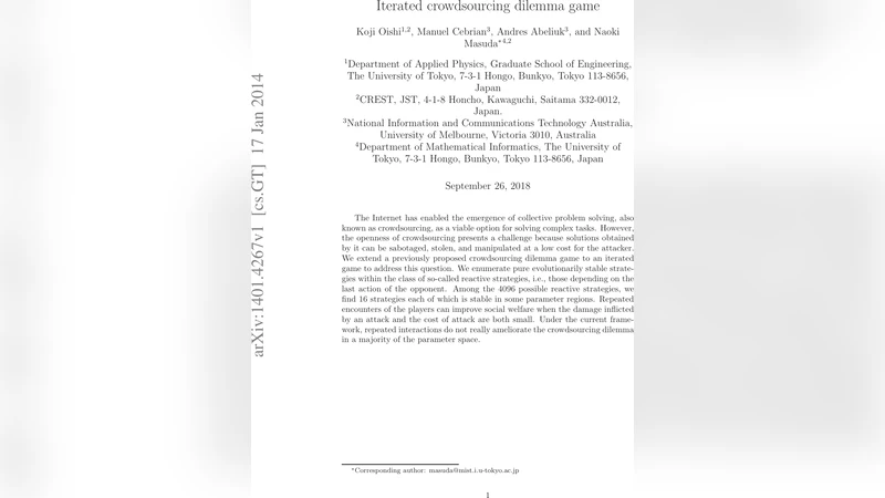 Iterated crowdsourcing dilemma game