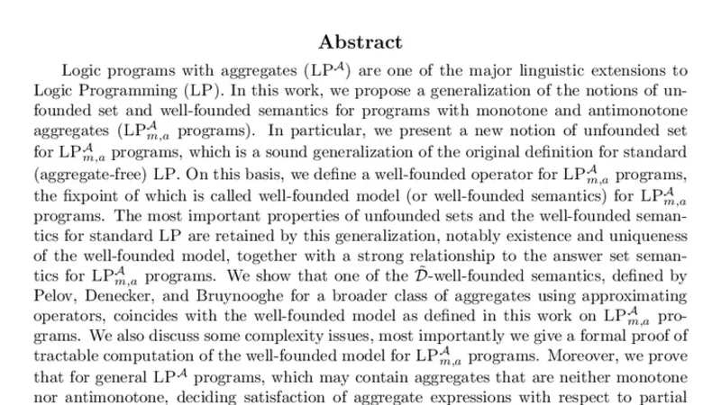Unfounded Sets and Well-Founded Semantics of Answer Set Programs with   Aggregates