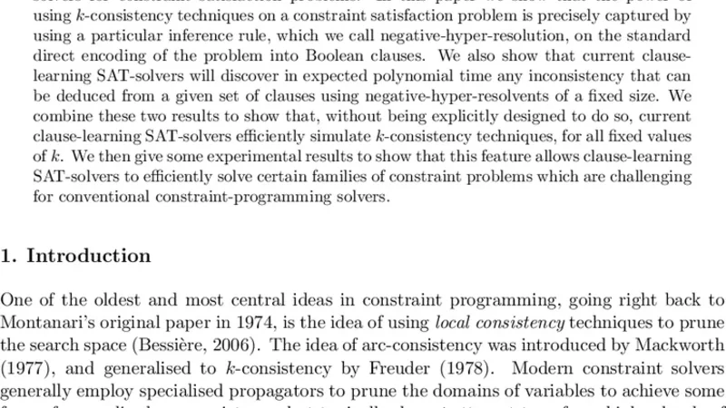 Local Consistency and SAT-Solvers