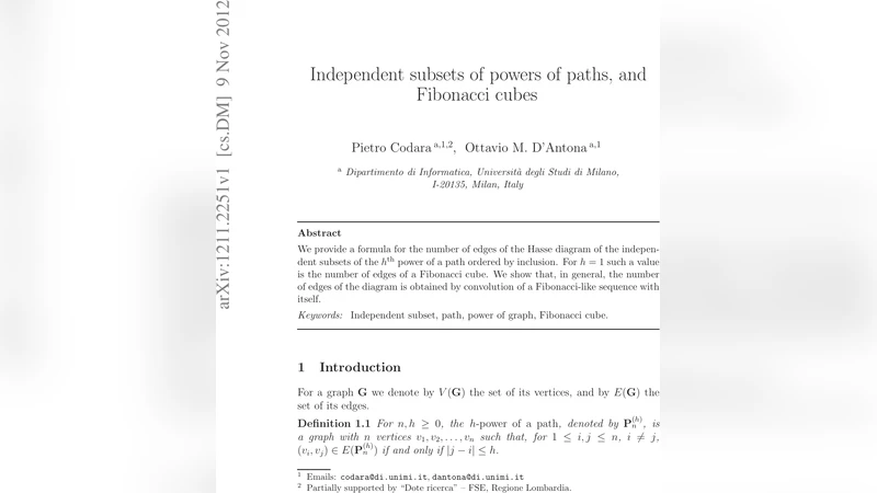 Independent subsets of powers of paths, and Fibonacci cubes