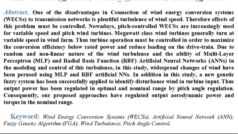 Optimal Intelligent Control for Wind Turbulence Rejection in WECS Using   ANNs and Genetic Fuzzy Approach