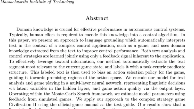 Learning to Win by Reading Manuals in a Monte-Carlo Framework