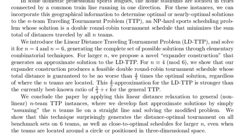 Generating Approximate Solutions to the TTP using a Linear Distance   Relaxation