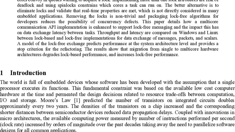 Performance Impact of Lock-Free Algorithms on Multicore Communication   APIs