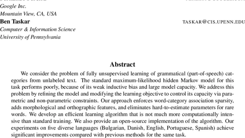 Controlling Complexity in Part-of-Speech Induction
