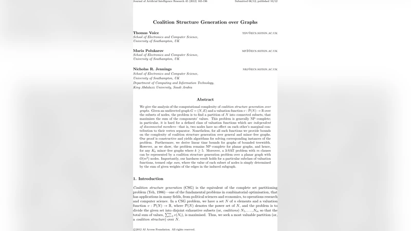 Coalition Structure Generation over Graphs