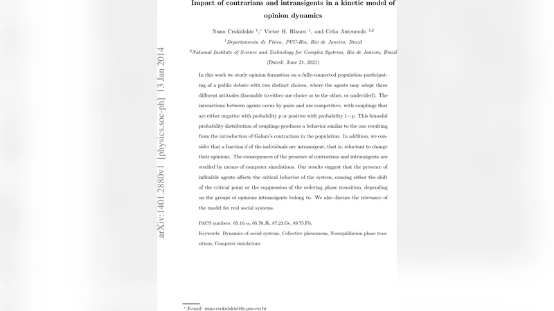 Impact of contrarians and intransigents in a kinetic model of opinion   dynamics