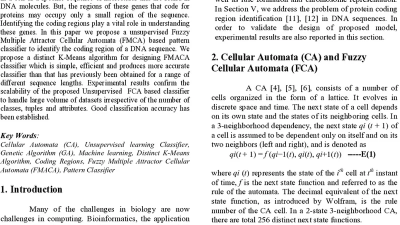 Identification of Protein Coding Regions in Genomic DNA Using   Unsupervised FMACA Based Pattern Classifier