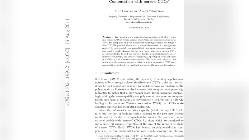 Computation with narrow CTCs