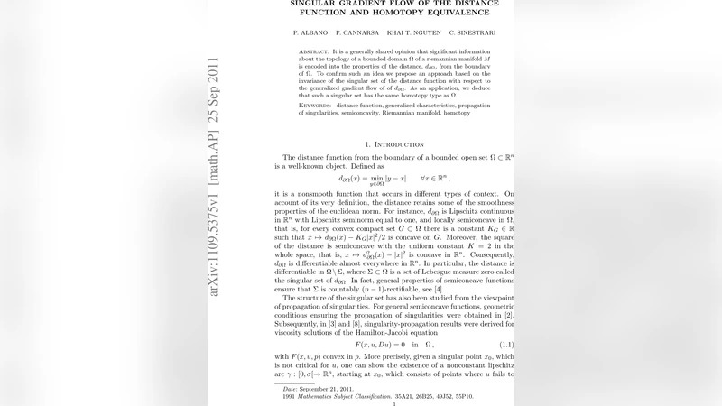 Singular gradient flow of the distance function and homotopy equivalence
