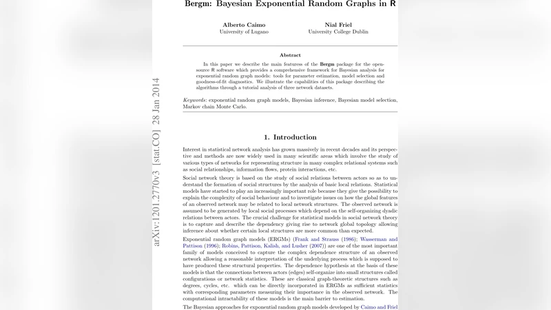Bergm: Bayesian Exponential Random Graphs in R