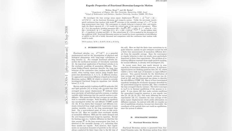 Ergodic Properties of Fractional Brownian-Langevin Motion