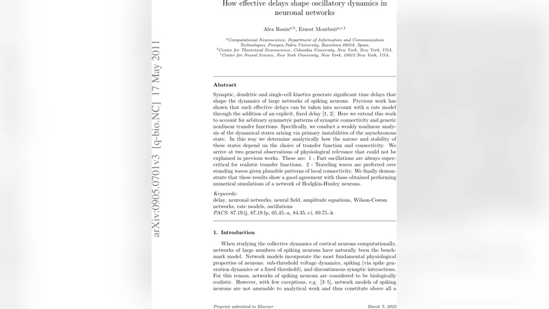 How effective delays shape oscillatory dynamics in neuronal networks