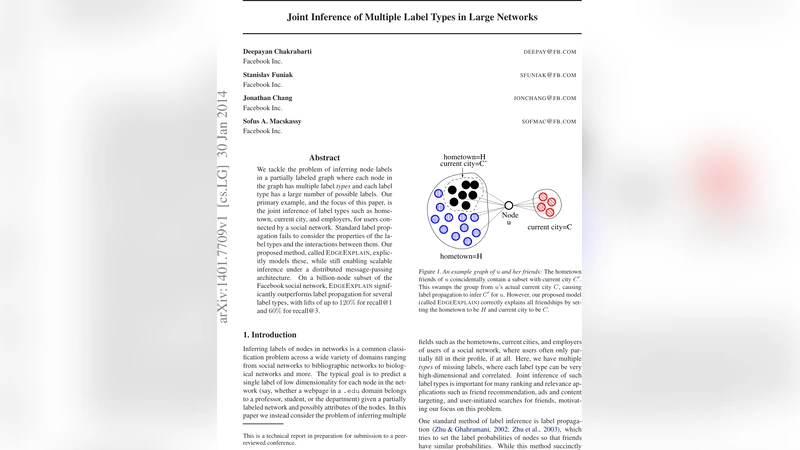 Joint Inference of Multiple Label Types in Large Networks