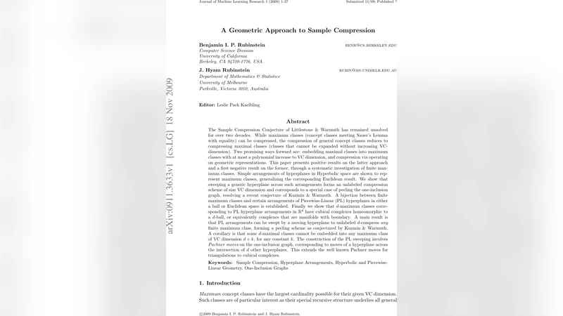 A Geometric Approach to Sample Compression